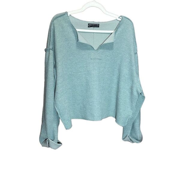 Urban Outfitters Jax Inside Out Notch Neck Sweater Sz M oversized relaxed fit Se - Picture 1 of 11